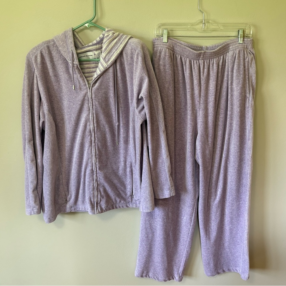 Alfred Dunner Cotton Blend Hoodie Jacket Track Suit 16